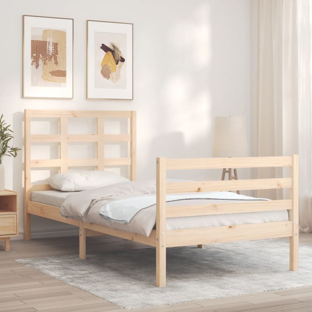 Bed Frame without Mattress Single Solid Wood