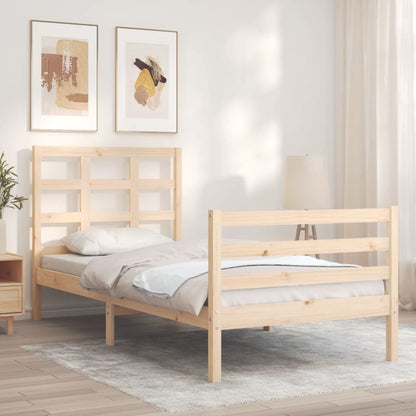 Bed Frame without Mattress Single Solid Wood