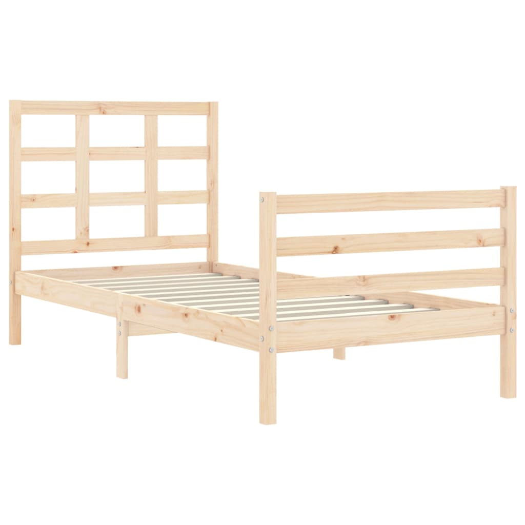 Bed Frame without Mattress Single Solid Wood