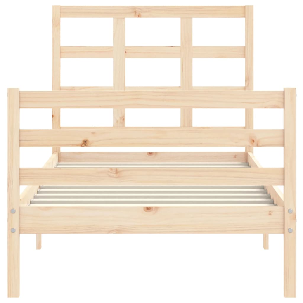 Bed Frame without Mattress Single Solid Wood