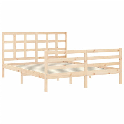 Bed Frame without Mattress King Size Solid Wood