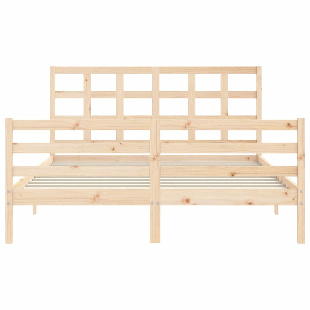 Bed Frame without Mattress King Size Solid Wood