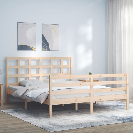 Bed Frame without Mattress King Size Solid Wood