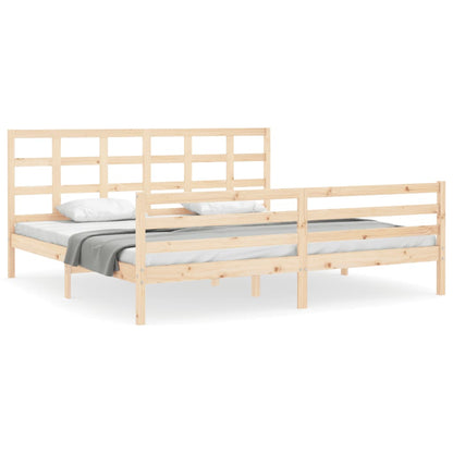 Bed Frame with Headboard Super King Size Solid Wood