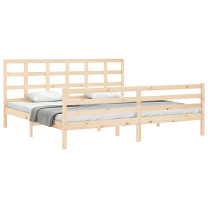 Bed Frame with Headboard Super King Size Solid Wood