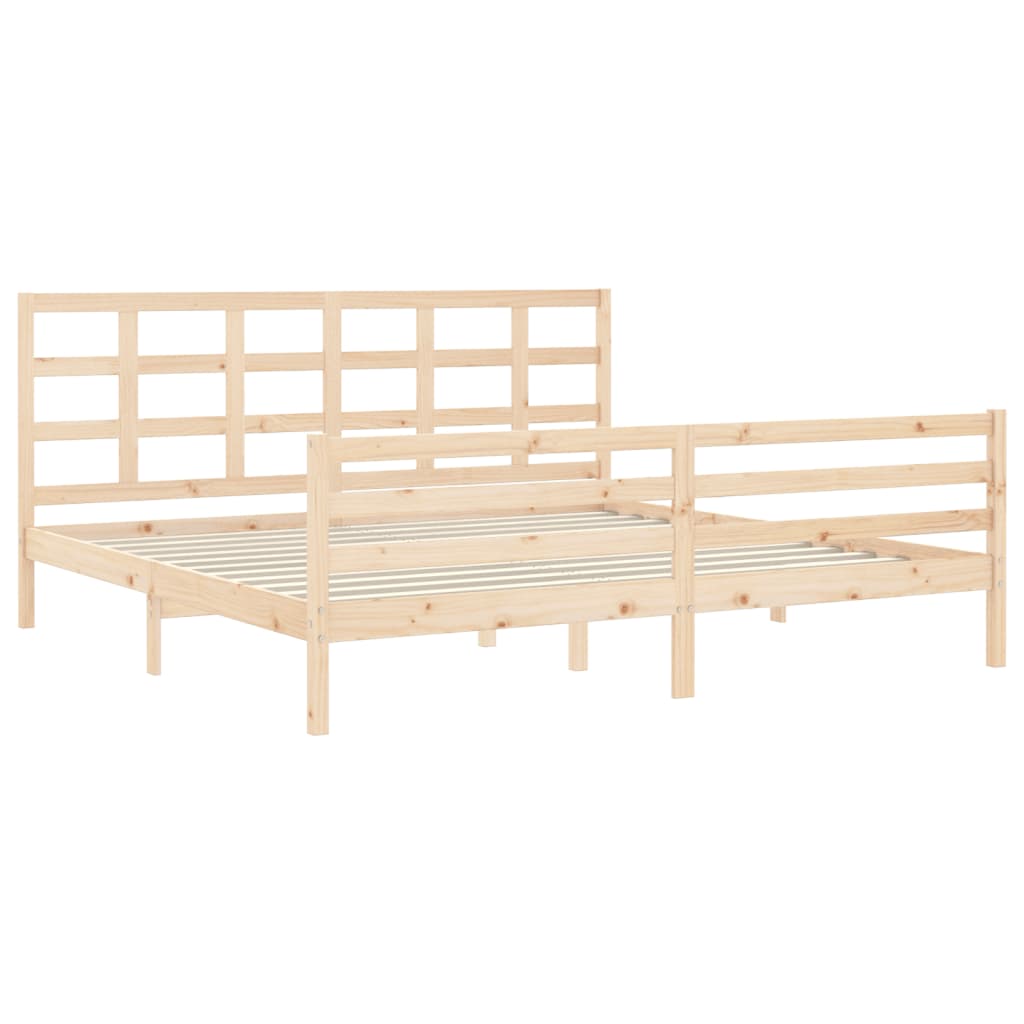 Bed Frame with Headboard Super King Size Solid Wood