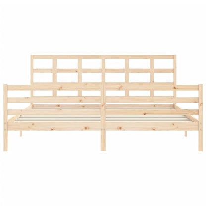 Bed Frame with Headboard Super King Size Solid Wood