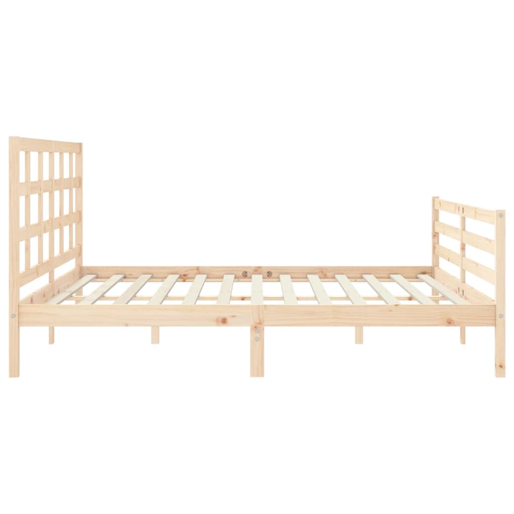 Bed Frame with Headboard Super King Size Solid Wood