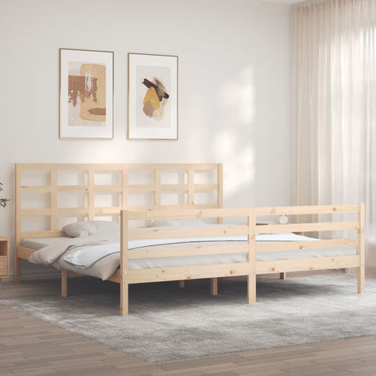 Bed Frame with Headboard Super King Size Solid Wood