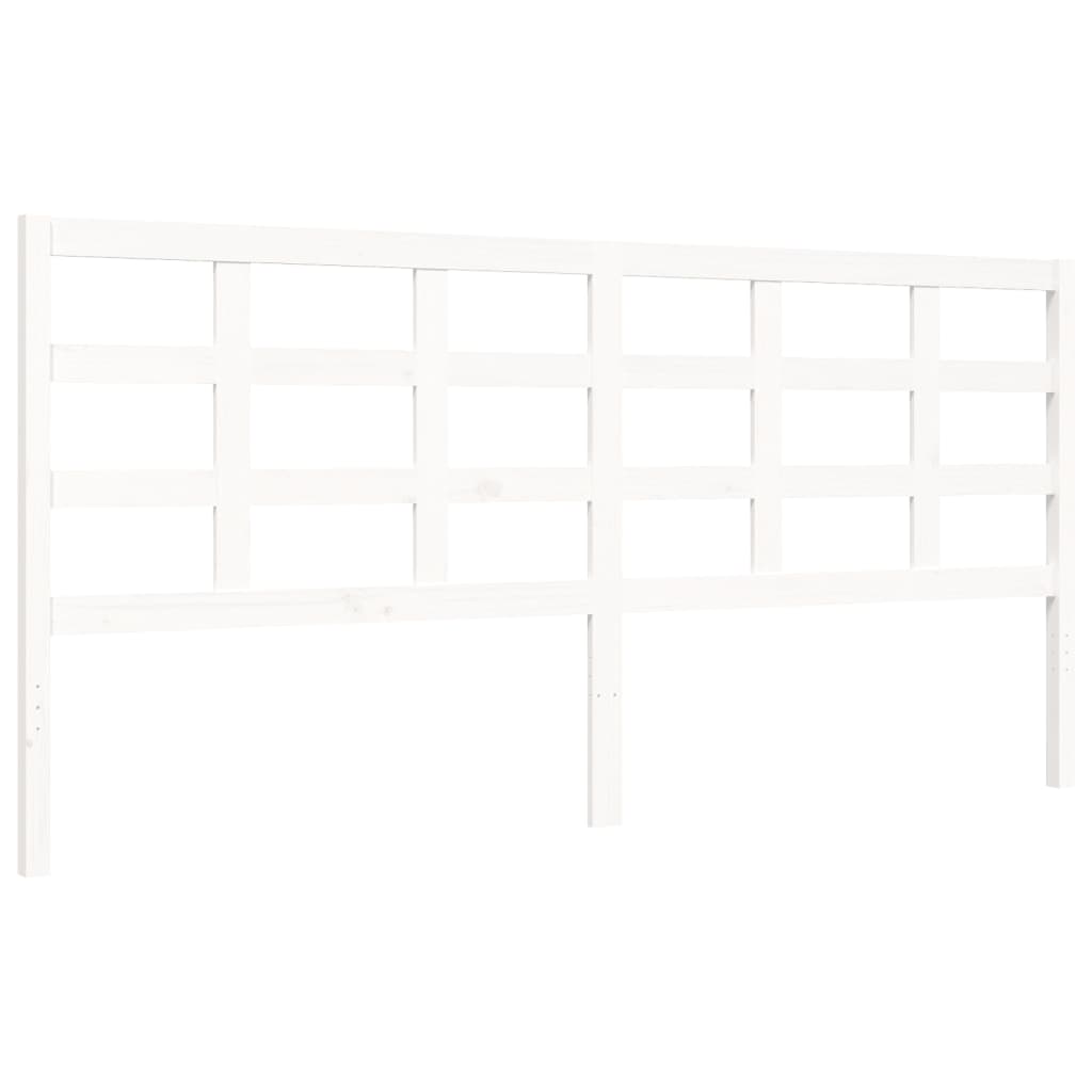 Bed Frame without Mattress White Super King Size Solid Wood