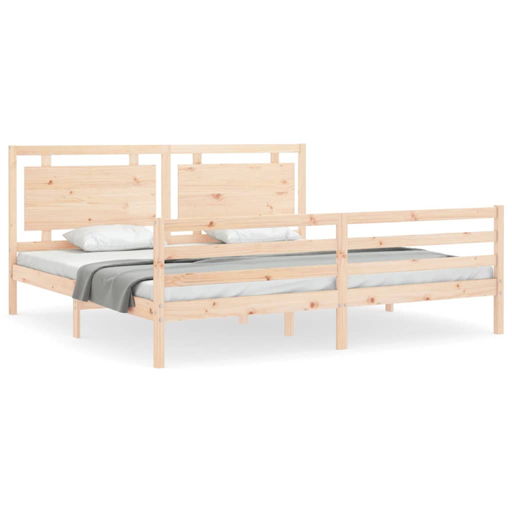 Bed Frame without Mattress Super King Size Solid Wood