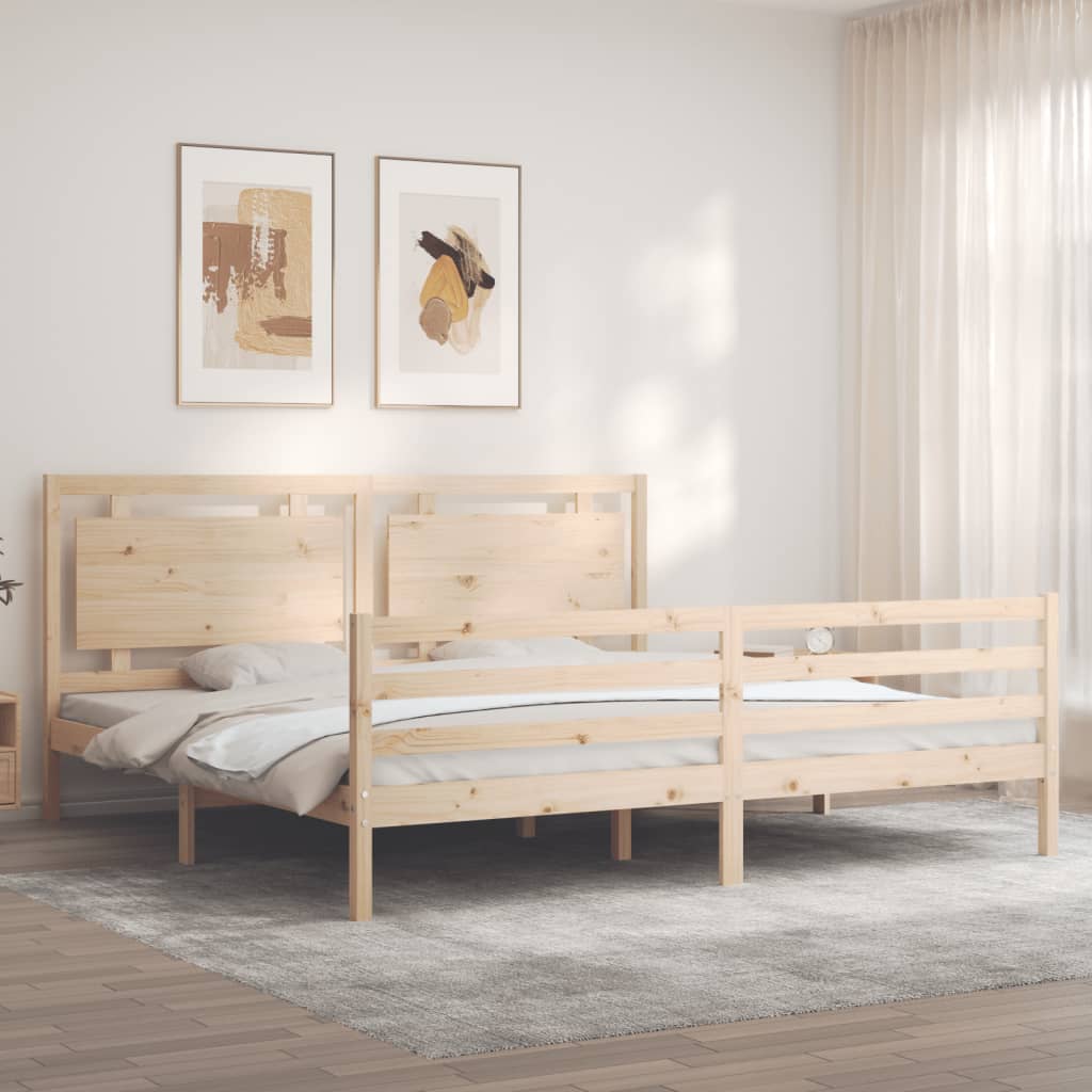 Bed Frame without Mattress Super King Size Solid Wood