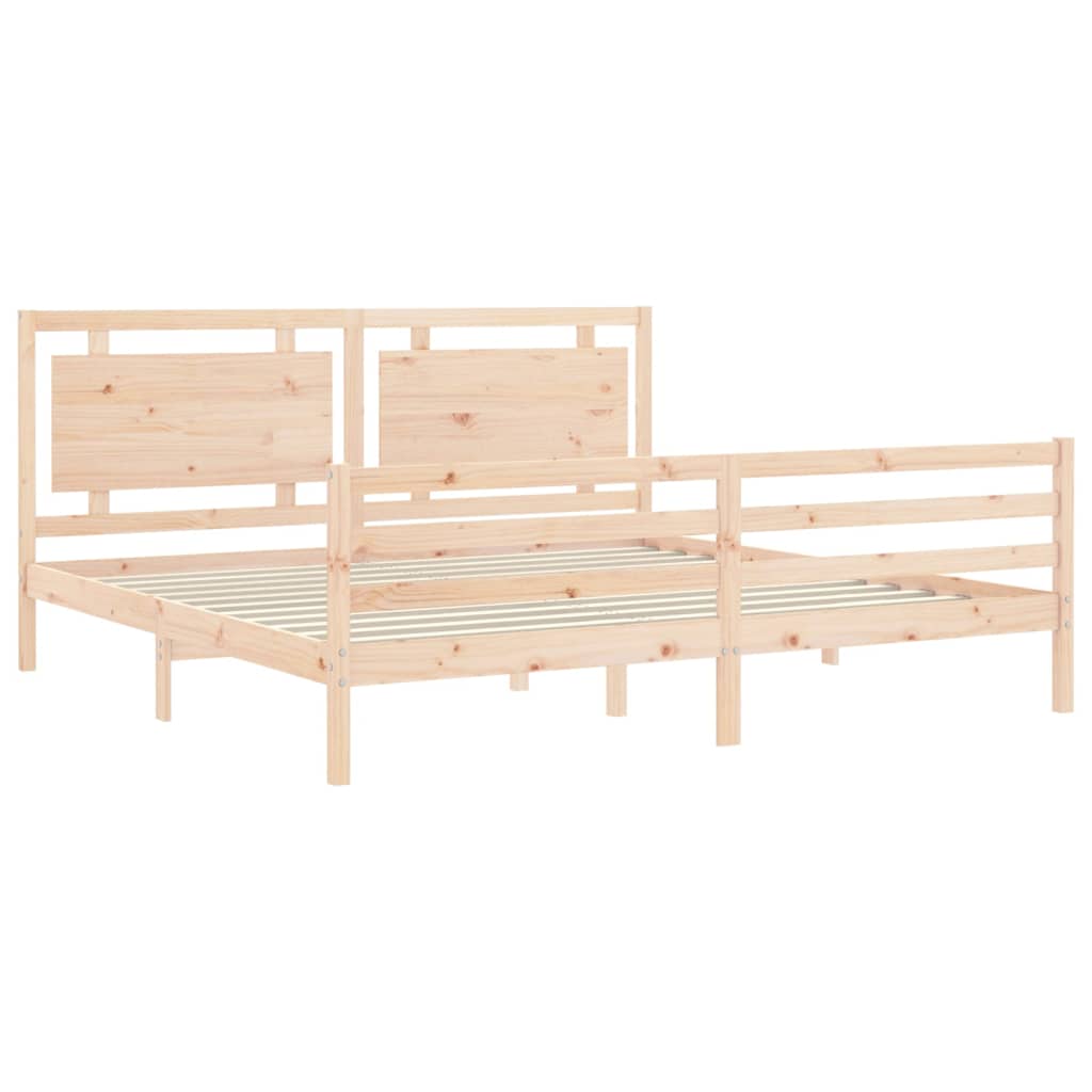 Bed Frame without Mattress Super King Size Solid Wood