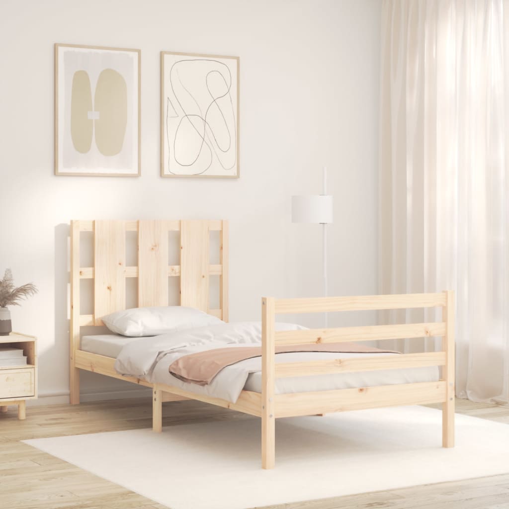 Bed Frame without Mattress Small Single Solid Wood