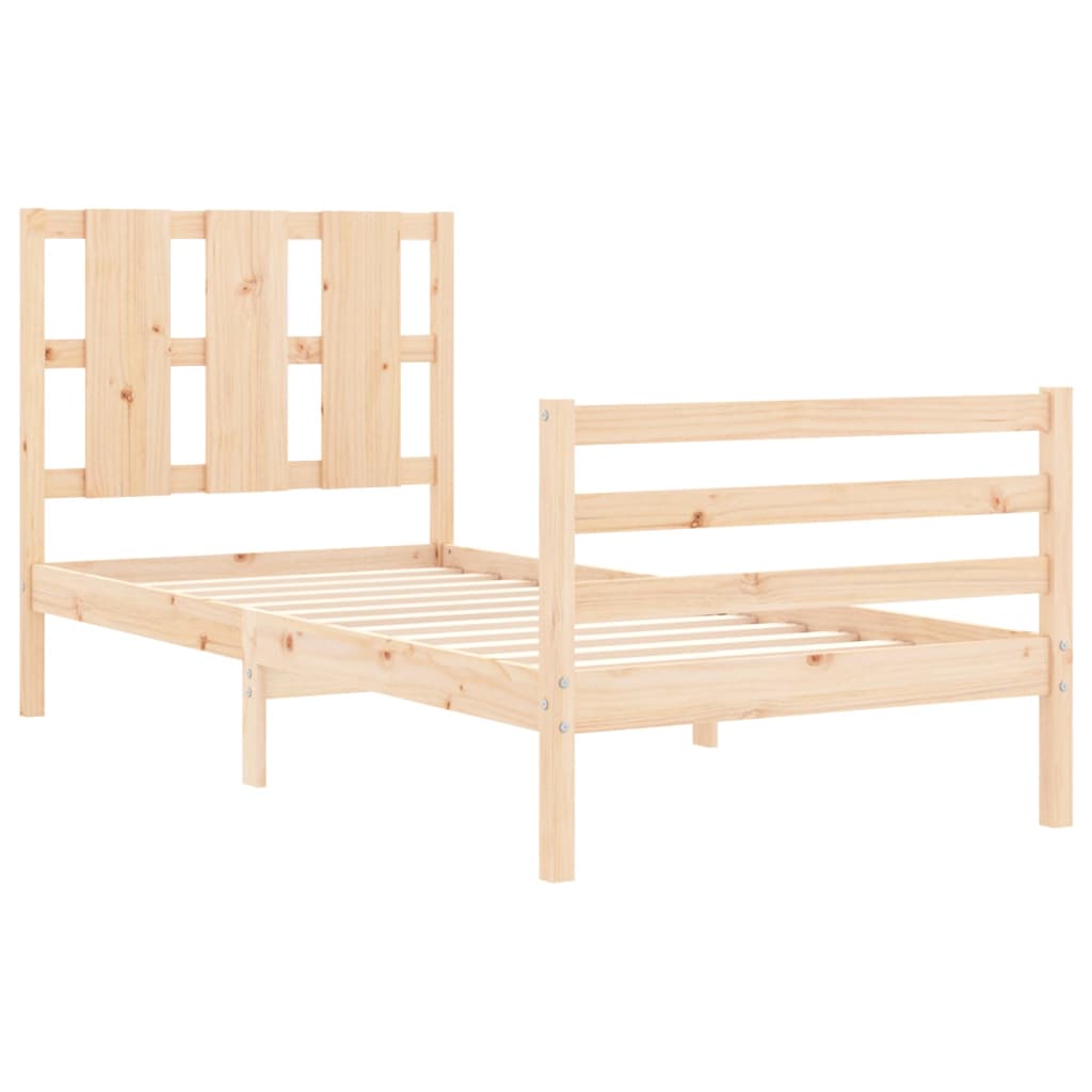 Bed Frame without Mattress Single Solid Wood