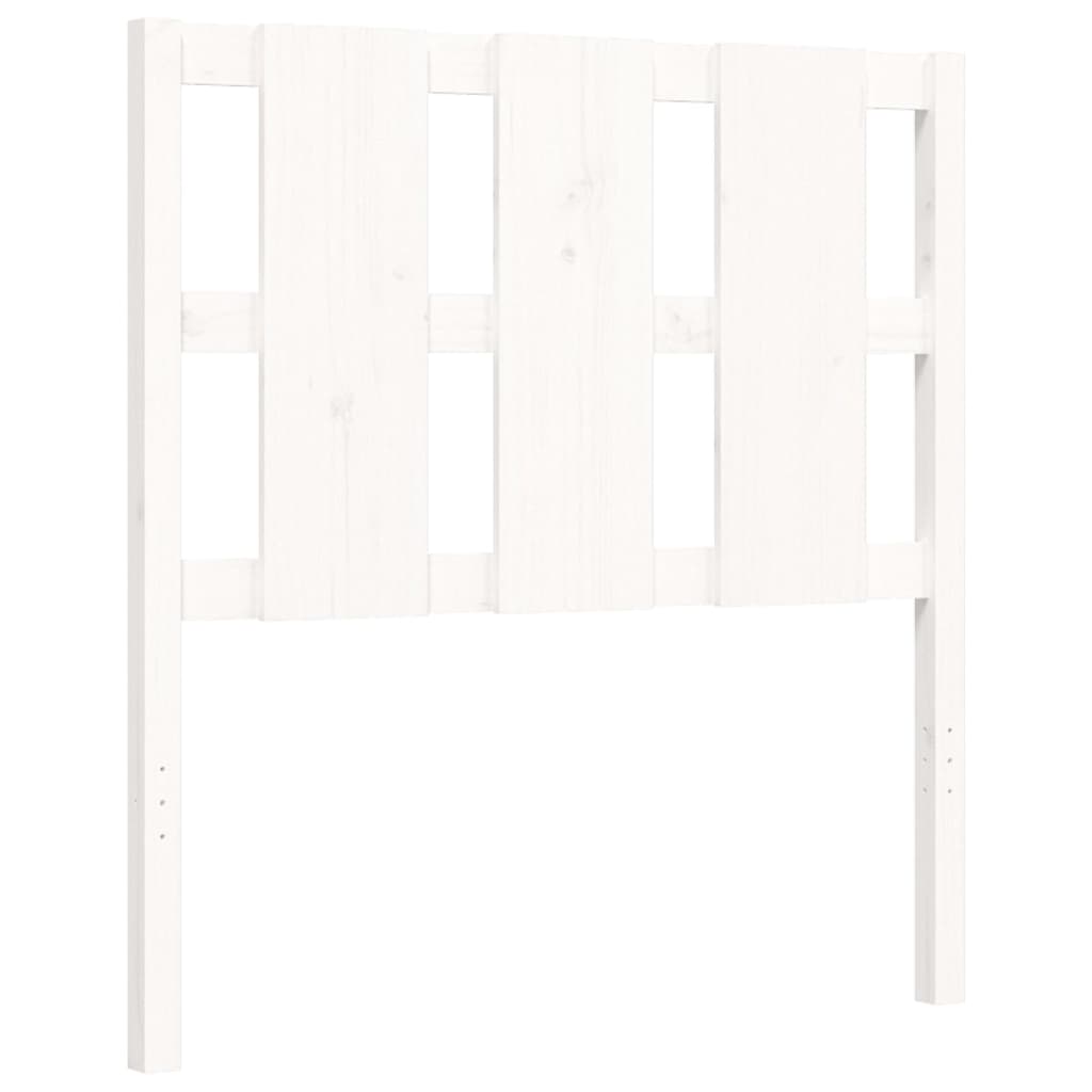 Bed Frame without Mattress White Single Solid Wood