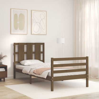 Bed Frame without Mattress Honey Brown 90x200 cm Solid Wood