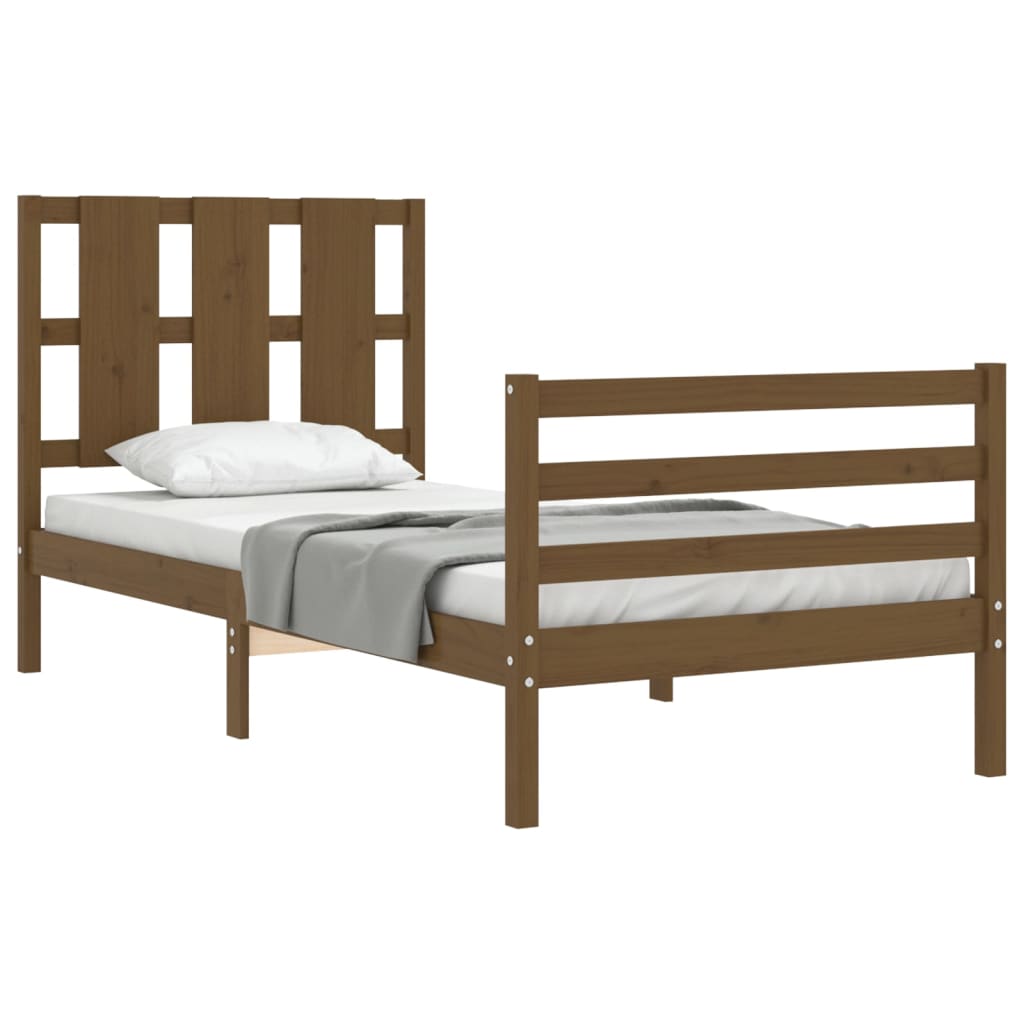 Bed Frame without Mattress Honey Brown 90x200 cm Solid Wood