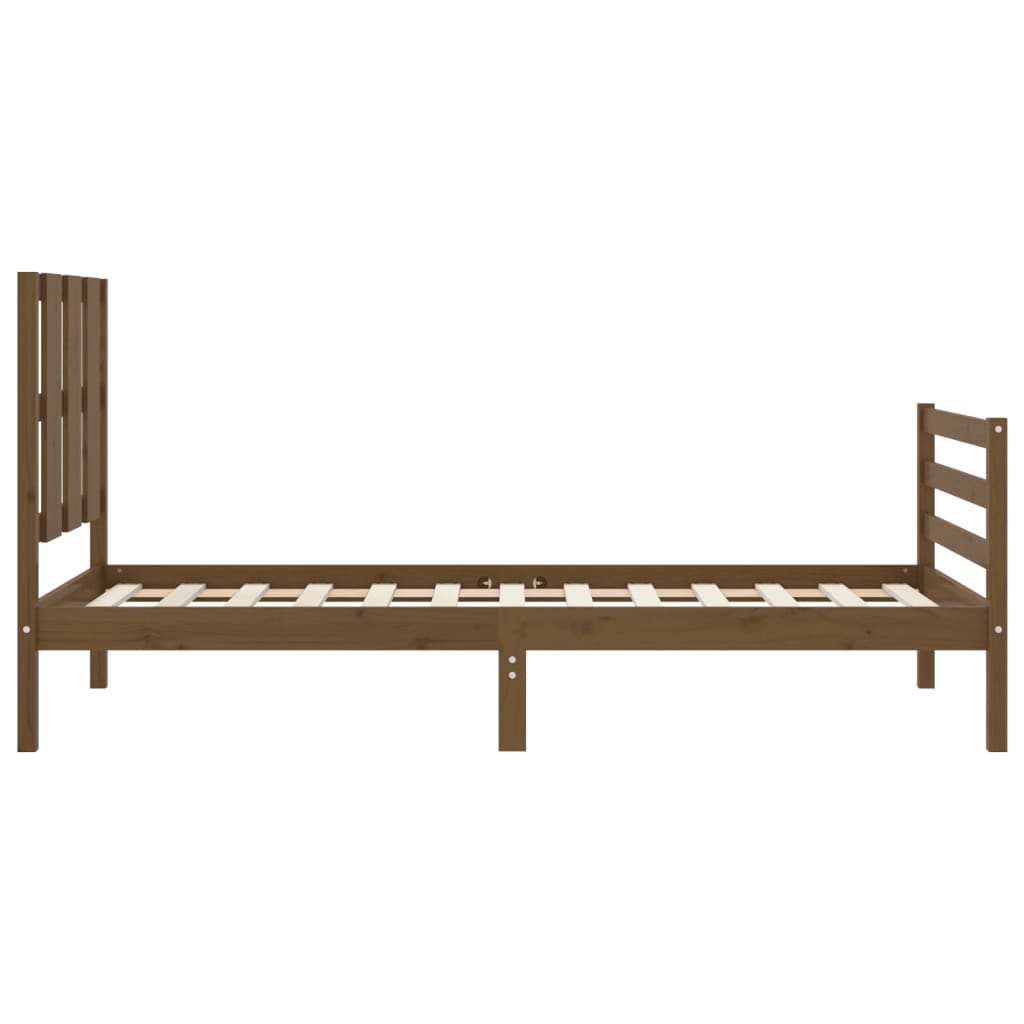 Bed Frame without Mattress Honey Brown 90x200 cm Solid Wood