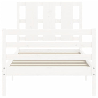 Bed Frame without Mattress White 100x200 cm Solid Wood