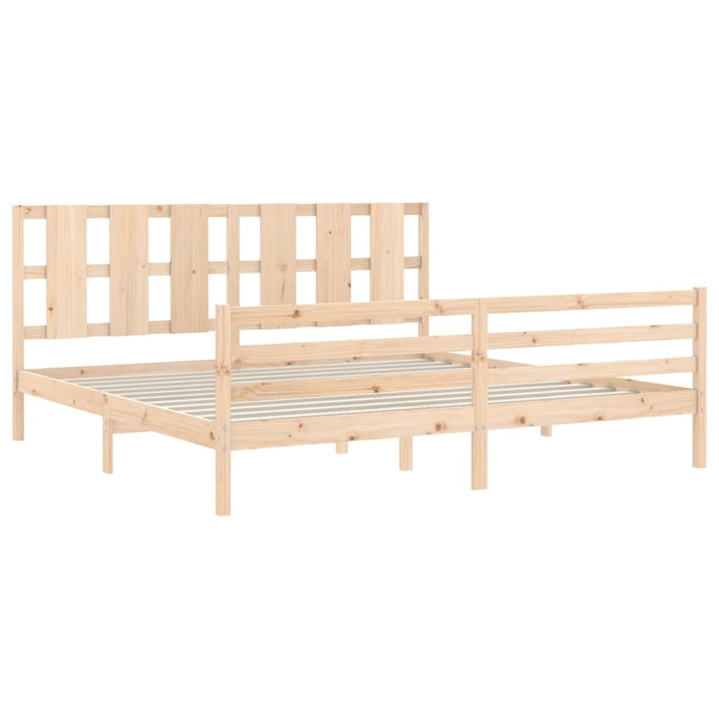 Bed Frame with Headboard Super King Size Solid Wood