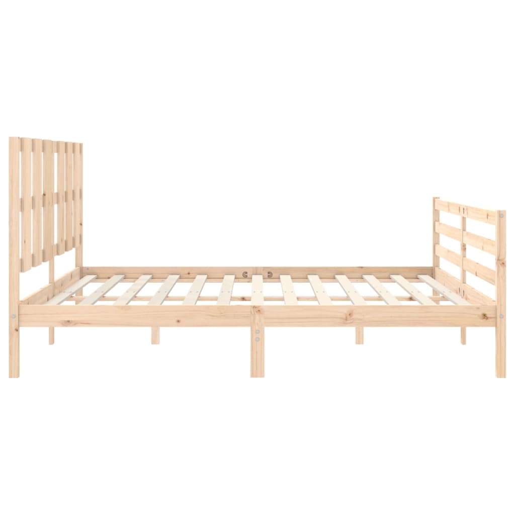 Bed Frame with Headboard Super King Size Solid Wood