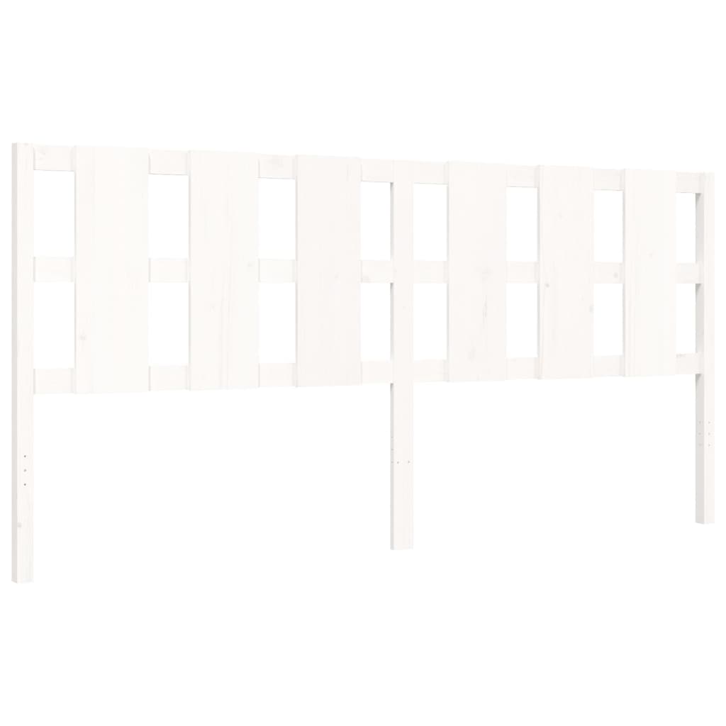 Bed Frame without Mattress White Super King Size Solid Wood