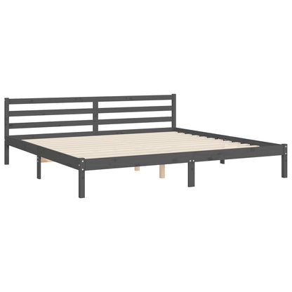 Bed Frame without Mattress Grey 200x200 cm Solid Wood