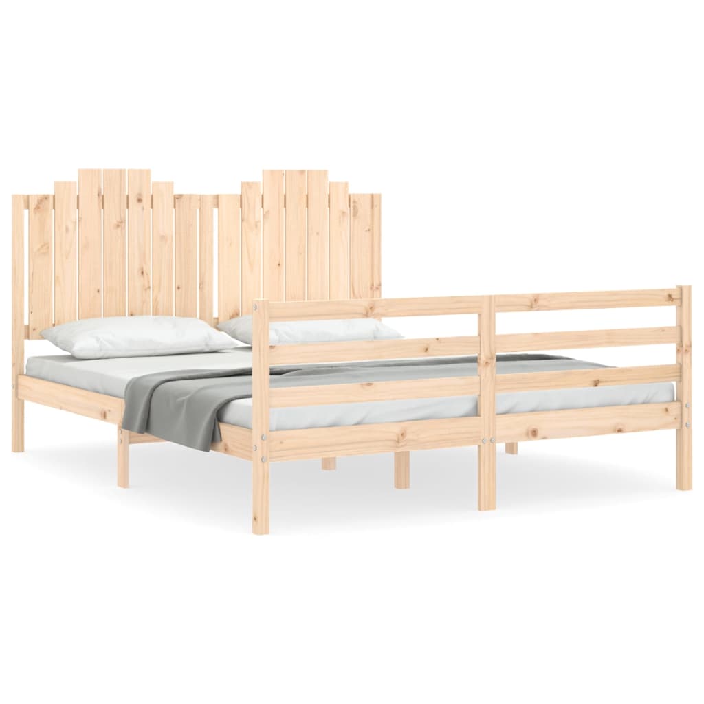 Bed Frame without Mattress King Size Solid Wood