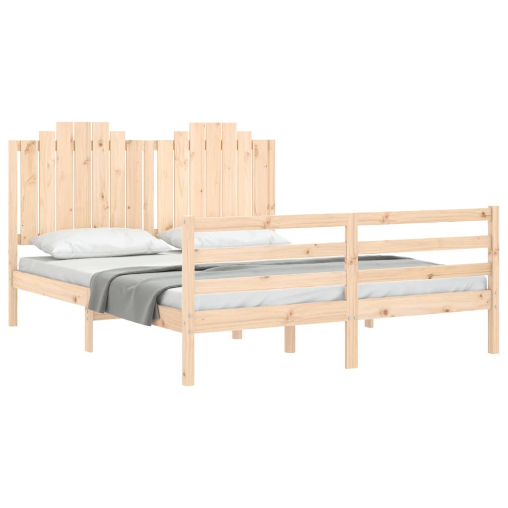 Bed Frame without Mattress King Size Solid Wood