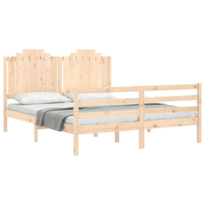 Bed Frame without Mattress King Size Solid Wood