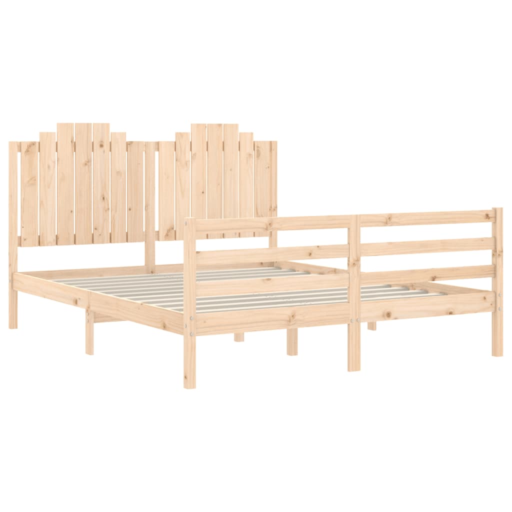 Bed Frame without Mattress King Size Solid Wood