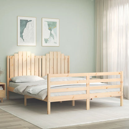 Bed Frame without Mattress King Size Solid Wood