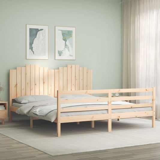 Bed Frame without Mattress Super King Size Solid Wood