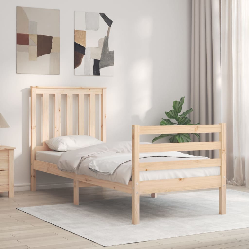 Bed Frame without Mattress Small Single Solid Wood