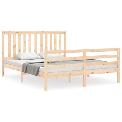 Bed Frame without Mattress King Size Solid Wood