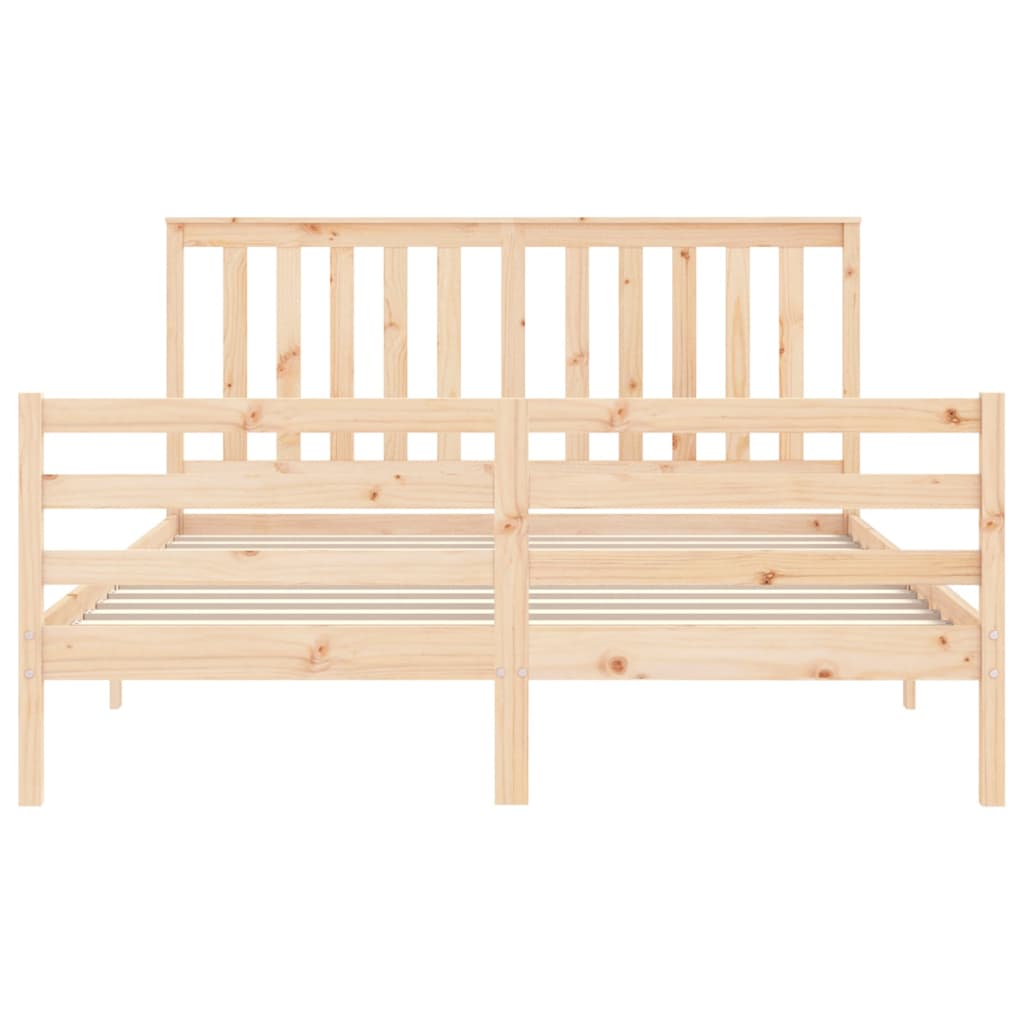 Bed Frame without Mattress King Size Solid Wood