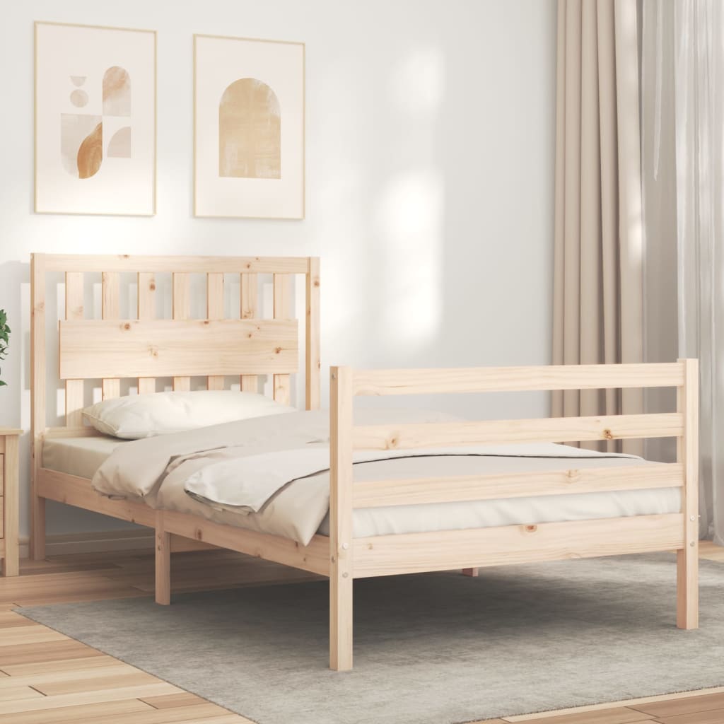 Bed Frame without Mattress 100x200 cm Solid Wood