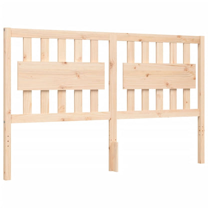 Bed Frame with Headboard King Size Solid Wood