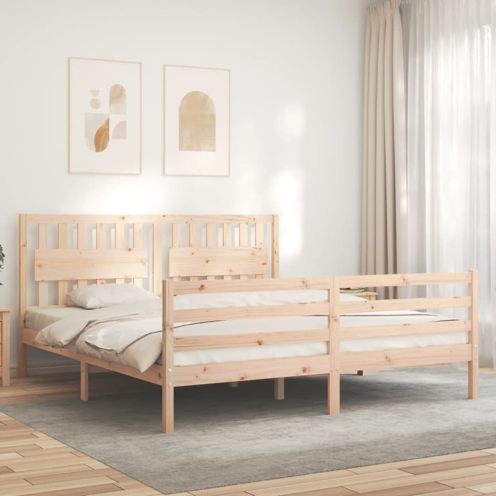 Bed Frame without Mattress Super King Size Solid Wood