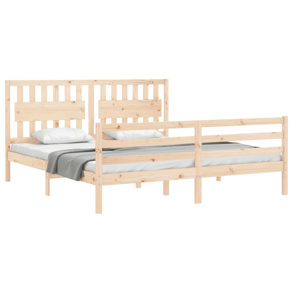 Bed Frame without Mattress Super King Size Solid Wood