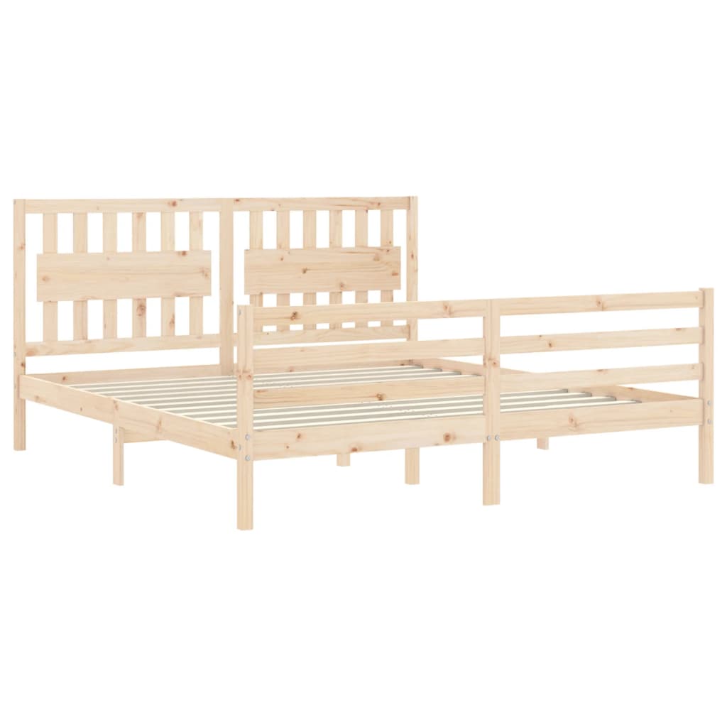 Bed Frame without Mattress Super King Size Solid Wood