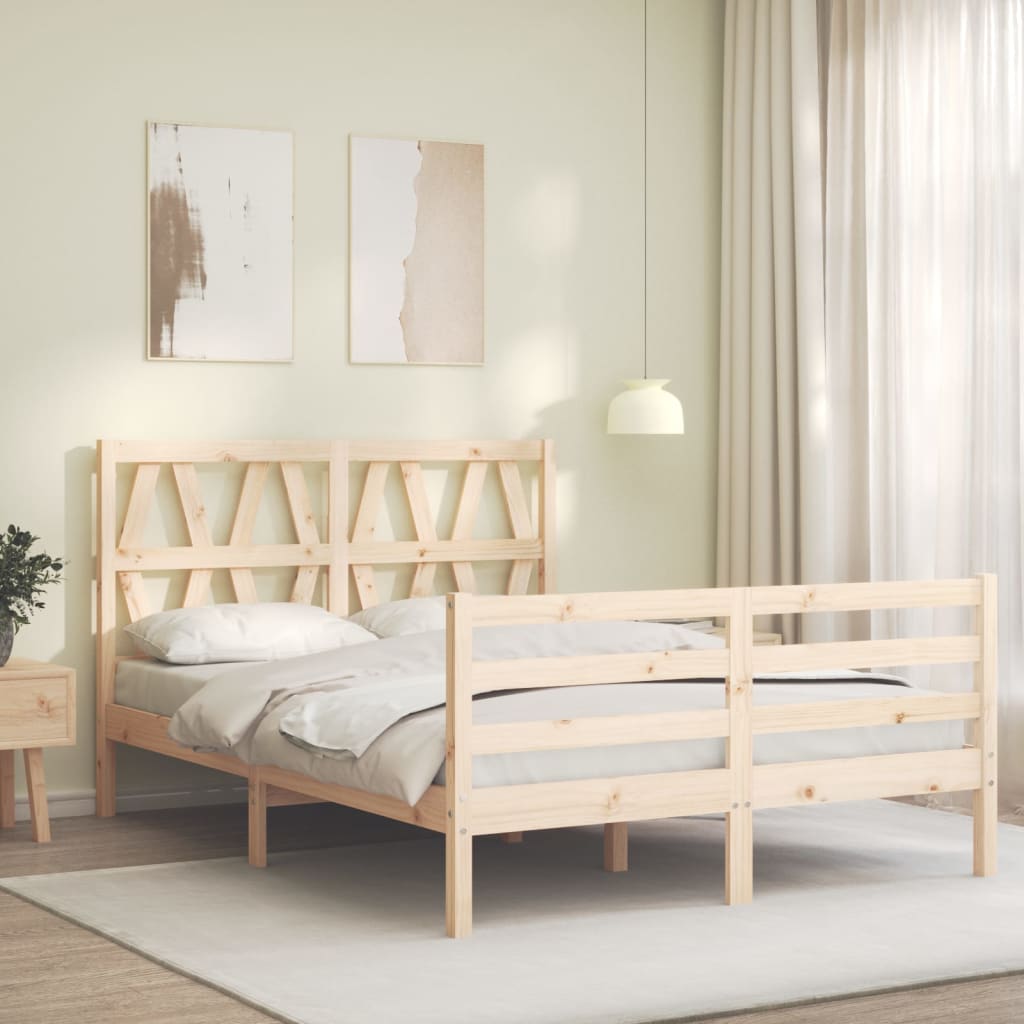 Bed Frame without Mattress Small Double Solid Wood