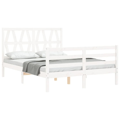 Bed Frame without Mattress White 140x190 cm Solid Wood