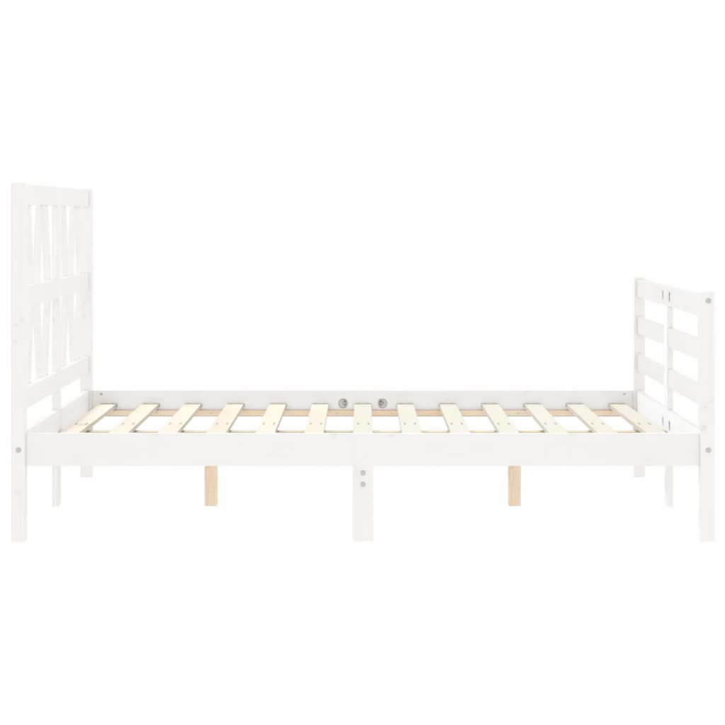 Bed Frame without Mattress White 140x190 cm Solid Wood