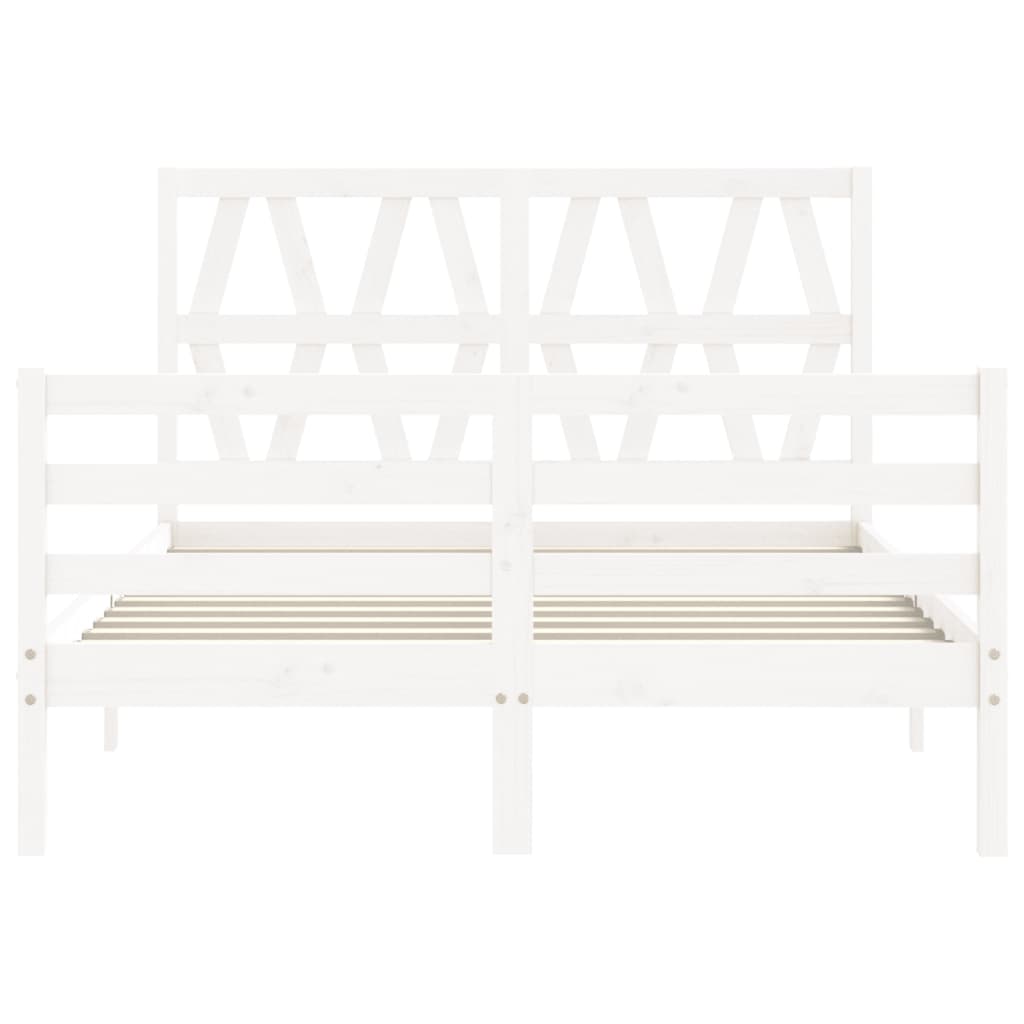 Bed Frame without Mattress White 140x190 cm Solid Wood