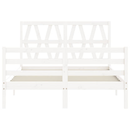 Bed Frame without Mattress White 140x190 cm Solid Wood