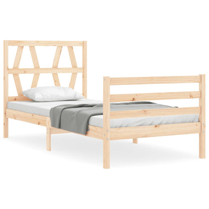 Bed Frame without Mattress 90x200 cm Solid Wood