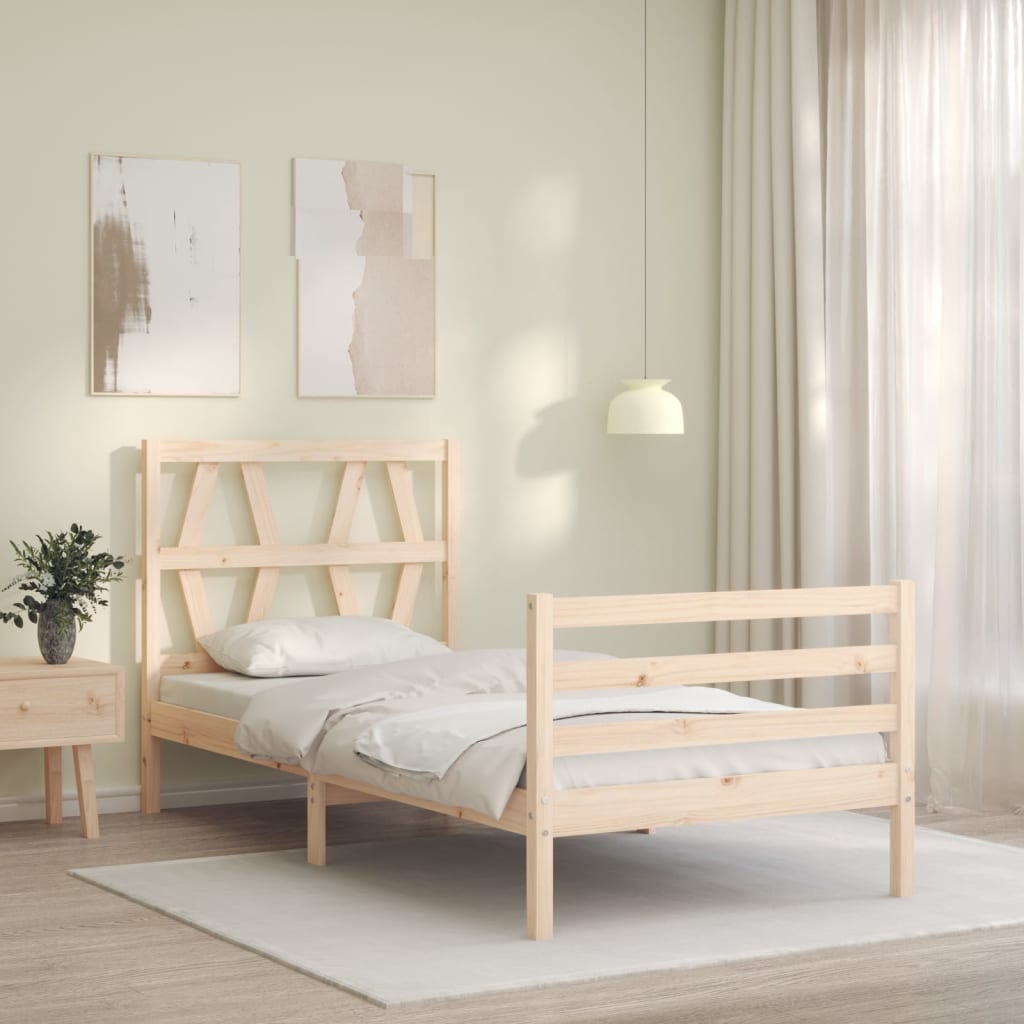 Bed Frame without Mattress 90x200 cm Solid Wood