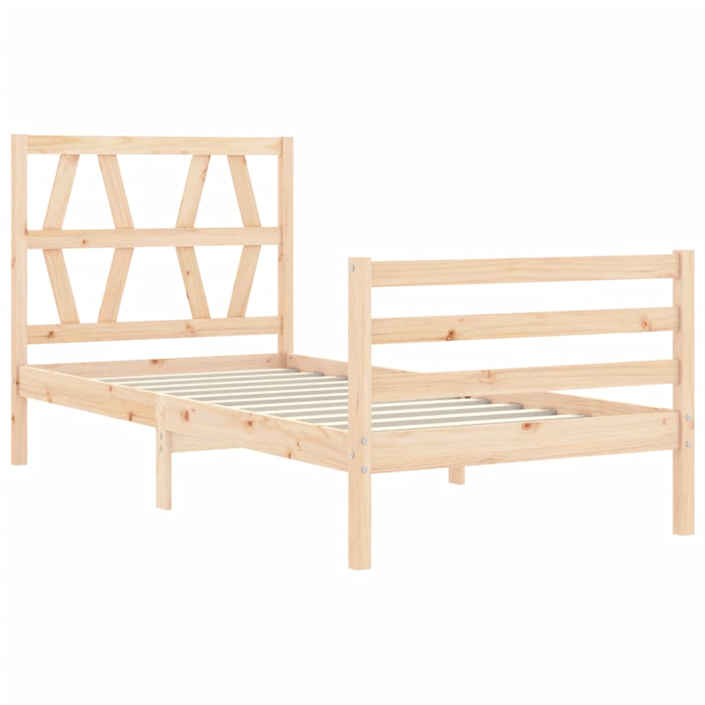 Bed Frame without Mattress 90x200 cm Solid Wood